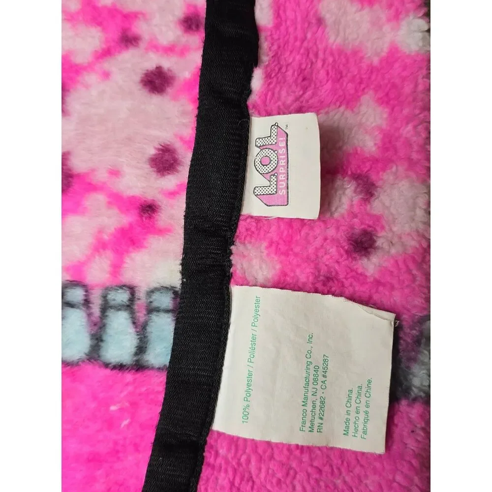 LOL Surprise Dolls Fleece Throw Blanket Pink Diva Royal High-Ney Rocker 48.5x37